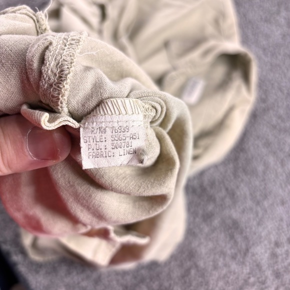 Sundance Catalog Linen Shirt Women XL Beige Button Up Lightweight Beach Made USA - Picture 3 of 6